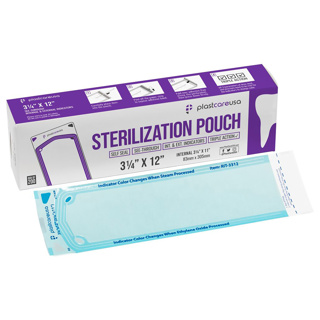 **SHORT-DATED** Plastcare Sterilization Pouches 3-1/4" x 12" (200)