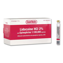Cook-Waite Lidocaine 2% w/EPI 1:100000 (50)
