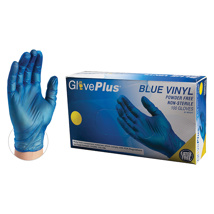 GlovePlus Blue Vinyl PF Industrial Glove S (100)