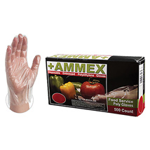 Ammex Poly PF Glove Clear S (500)