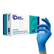 Safe Health Nitrile PF Exam Glove Blue S (100)