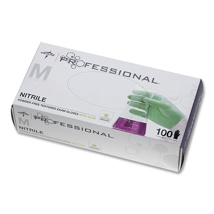 Medline Professional Aloe Nitrile PF Glove Green M (100)
