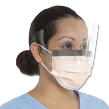 Fluidshield Level 3 Fog-Free Procedure Mask w/ Visor Orange (25)