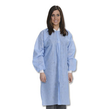 Easy-Breathe Knee Length Lab Coat Ceil Blue L (10)