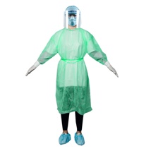 iSmile Isolation Gown VP Tie Back w/ Knit Cuffs Green M/L (50)