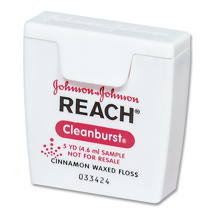 J&J Dental Floss-Trial Size- Clean Burst, Cinnamon (5yd x 144)