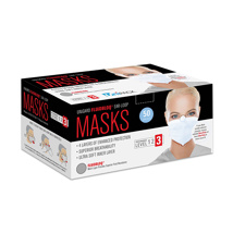 FluidBloq Anti-Fog Earloop Mask with 1/2 Face-Shield Level 3 Blue (25)